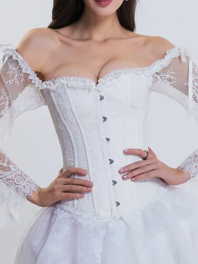 bustier-corset-blanc-dentelle Biele korzetové poprsie s čipkou