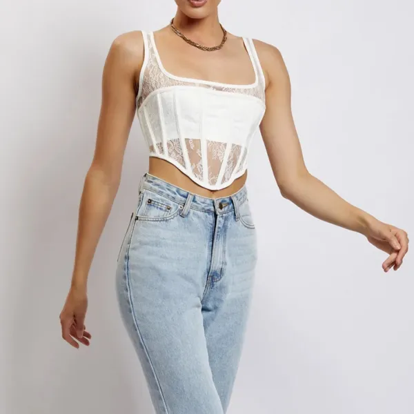 bustier-dentelle-transparent-femme Priehľadné čipkované poprsie ženski