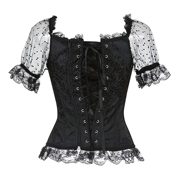 corset-noir-lacet-zoom-dos Snurovaci korzet